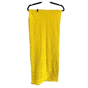 NWT, Nic + Zoe Textured Knit Mustard Yellow Infinity Scarf, Sz. Medium, Soft